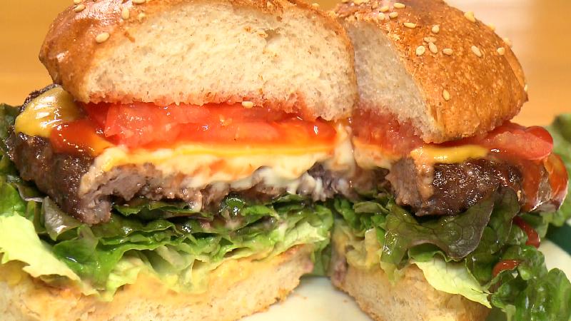 ハンバーガーの断面