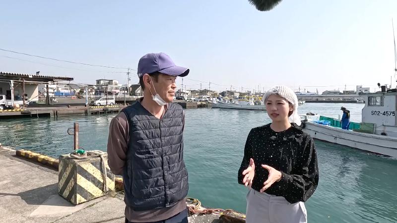 漁協の用宗支所長と大森アナ