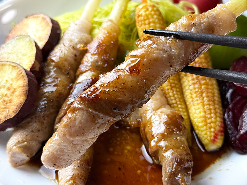 葉ショウガの肉巻き