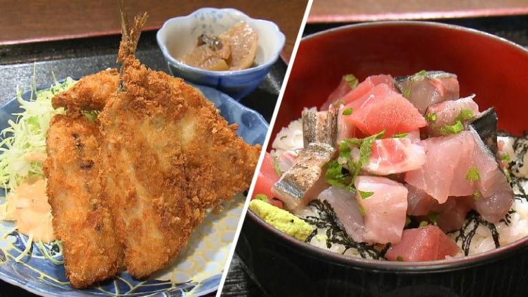 アジフライとまかない丼