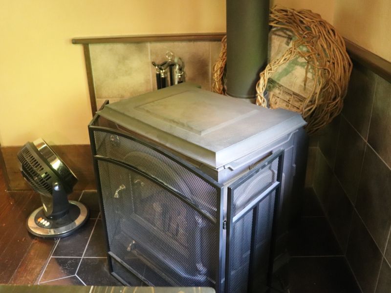 店内にある薪ストーブ