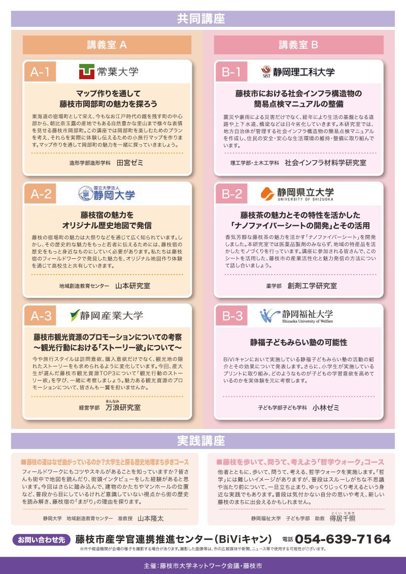 募集案内のチラシ裏面