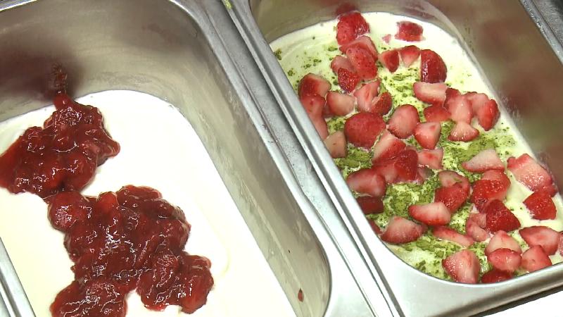 イチゴを使用したジェラート