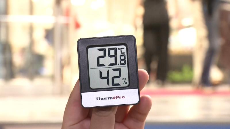 29℃を指す温度計