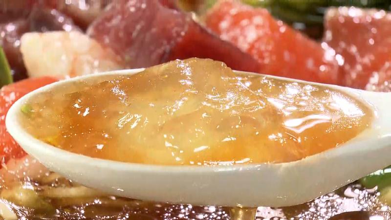 カツオ・アサリだしのゼリー