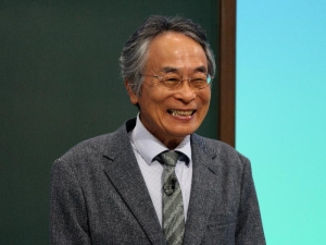 テレビ寺子屋で講演する教育評論家の親野智可等さん