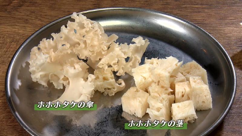 ホホホタケの傘と茎の部分どちらも使用