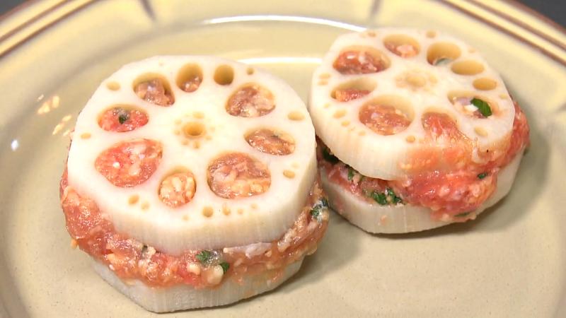 レンコンのはさみ揚げ 揚げる前