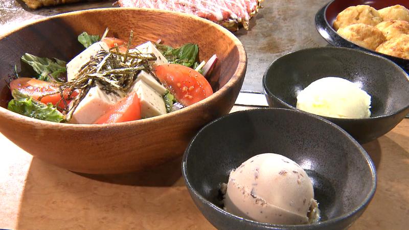 ペアセット(3960円)のサラダとデザート