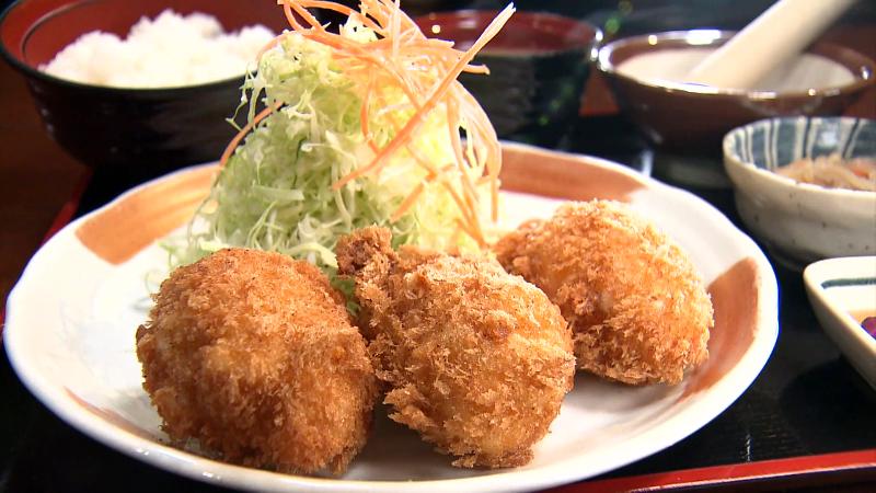 丹那のカニクリームコロッケ定食(1848円)