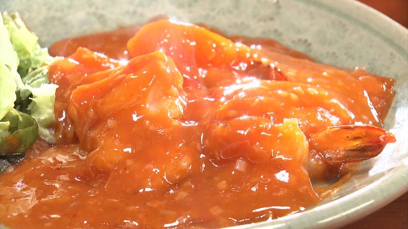 天然海老のチリソース6尾(2100円)