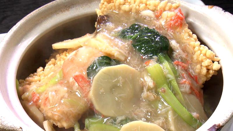 輪切りのタケノコが入ったあん