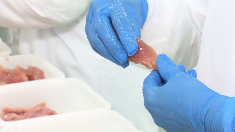 手作業で異物を確認