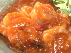 天然海老のチリソース6尾(2100円)