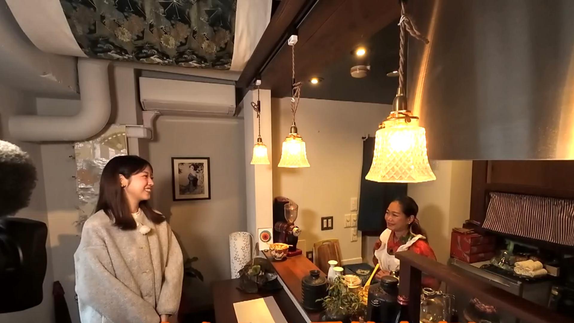 店主の山田さんと大森アナ