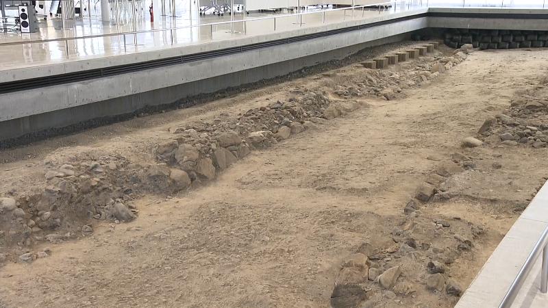 戦国時代末期の道と石垣の遺構