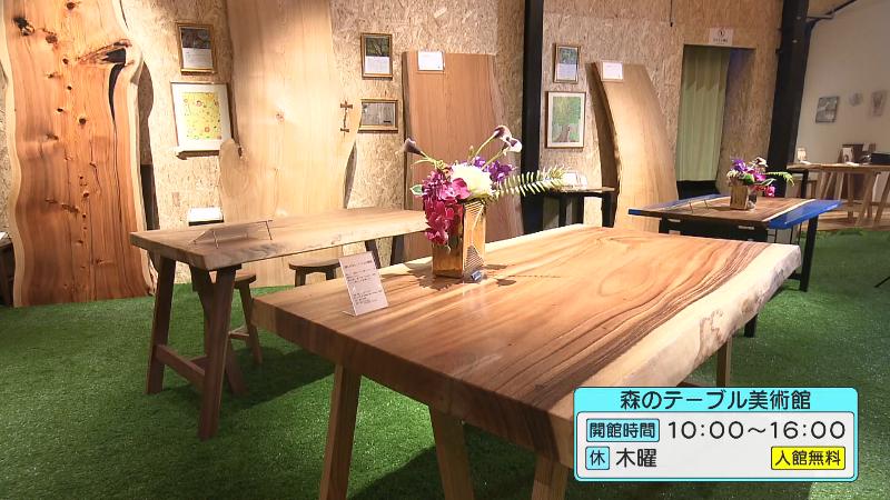 森のテーブル美術館　一枚板のテーブル