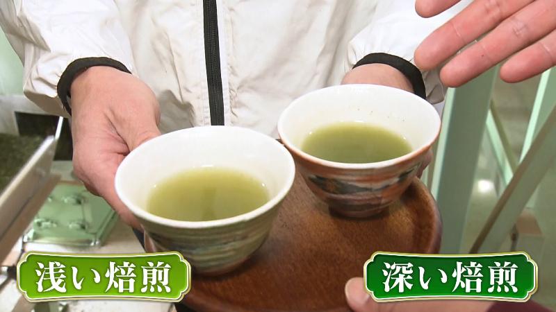 左)浅い焙煎　右)深い焙煎