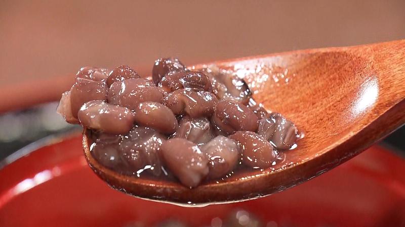 すだきして形が残る小豆