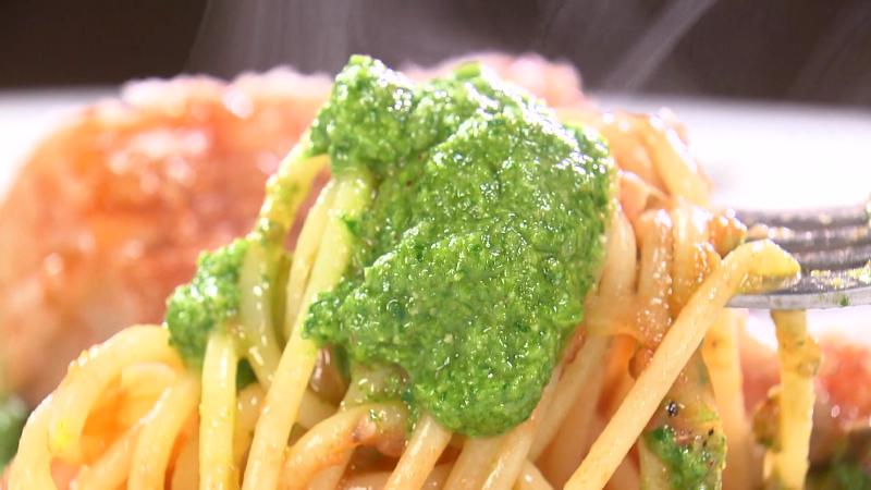クレソンピューレをパスタにON