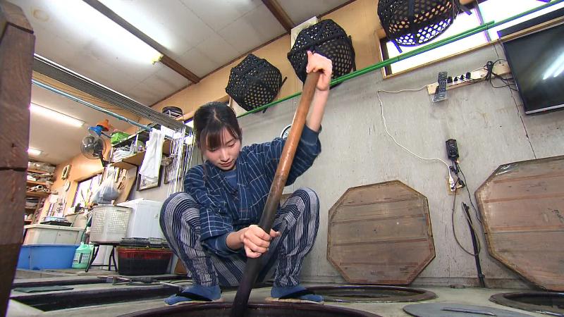 まこさん撹拌中