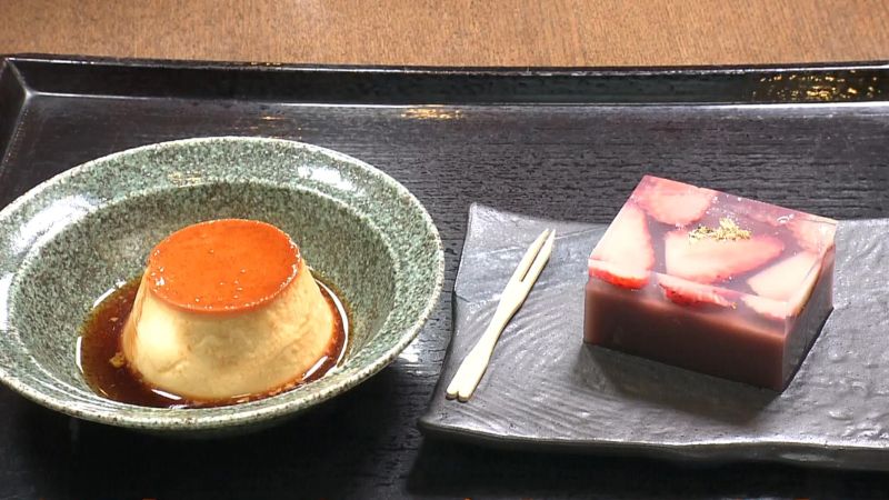 プリンと水ようかん