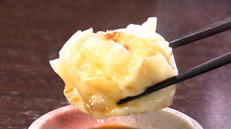 ポン酢を付けたシューマイ