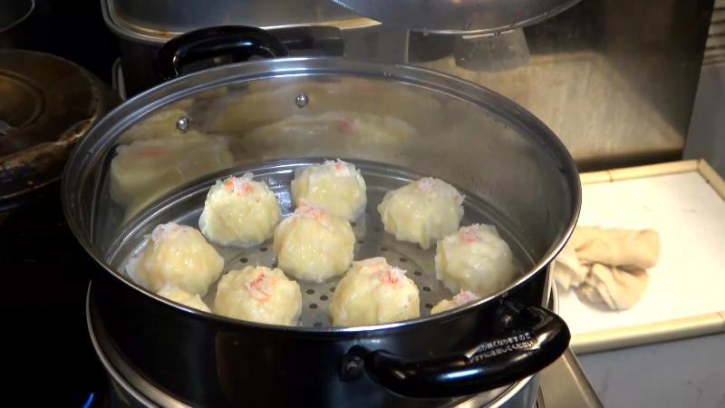 しゅうまいを蒸す調理工程