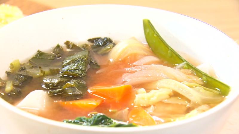 朝採れ野菜の汁