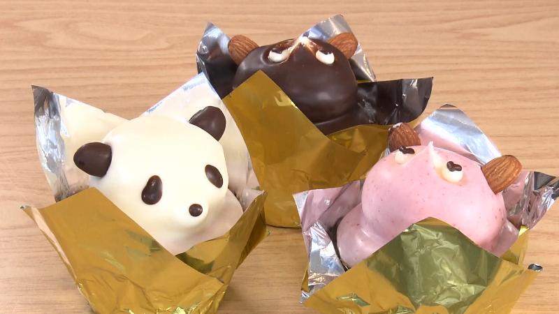 パンダちゃん(421円)、ぽんぽこ(421円)、ぽこ美(421円)