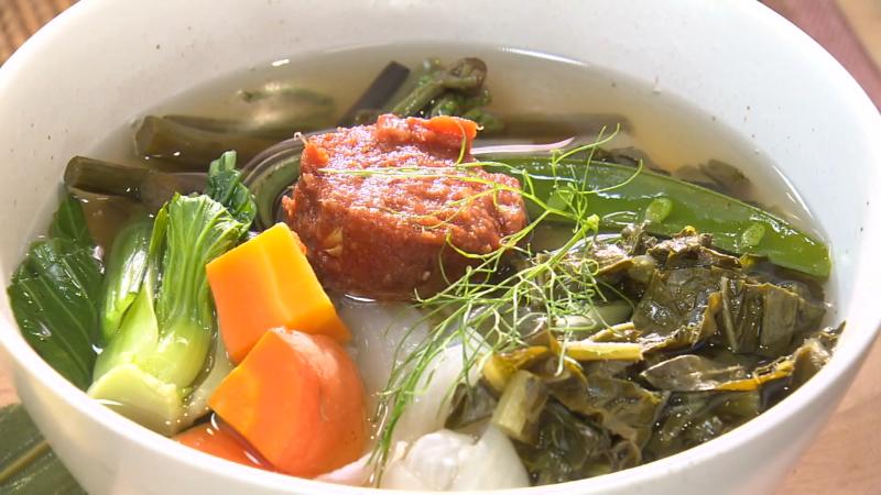 朝採れ野菜の汁