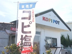 コピポットの外観とコピ塩の旗