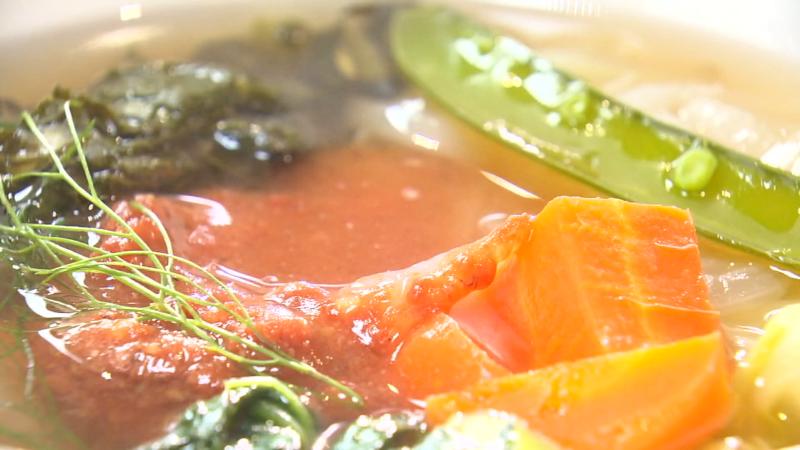 朝採れ野菜の汁