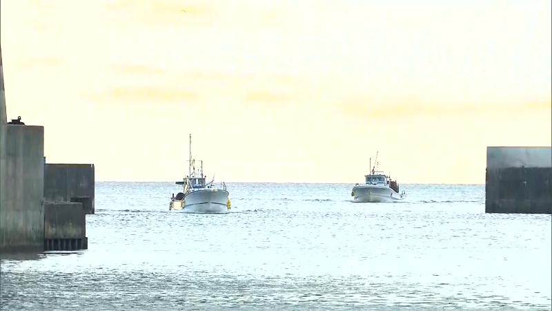沼津港に戻って来る船