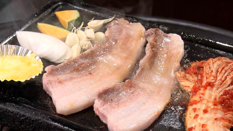 サムギョプサルセットの豚肉
