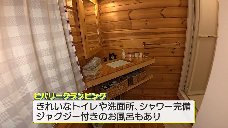 施設内のシャワー