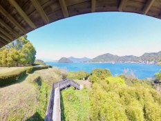 長浜城跡から見た内浦湾の風景